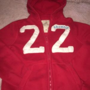 Red Hollister zip-up